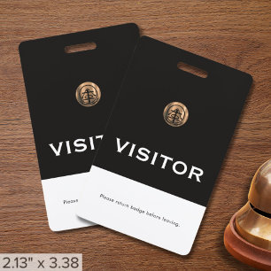 Company Logo Visitor Badge Return Request ID Badge