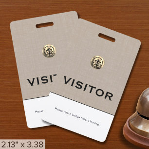Company Logo Visitor Badge Return Request ID Badge