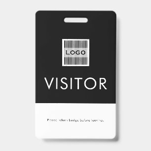 Company Logo Visitor Badge with Return Request ID Badge