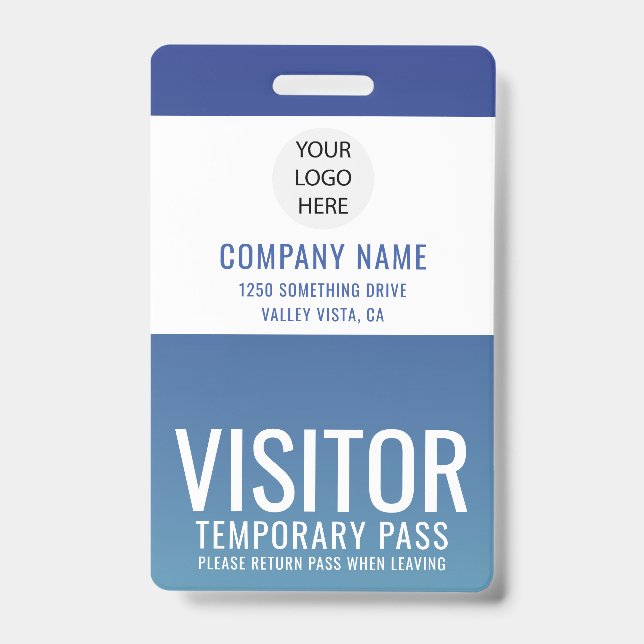 Company Logo Visitor Pass ID Badge (Front)