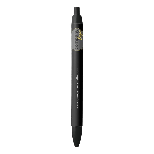 COMPANY LOGO WEBSITE PROMOTIONAL MARKETING BLACK BLACK INK PEN (Front Vertical)