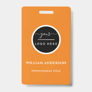 Company Logo with First and Last Names Bar Code  B ID Badge