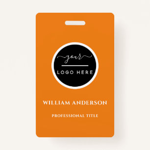 Company Logo with First and Last Names Bar Code  B ID Badge