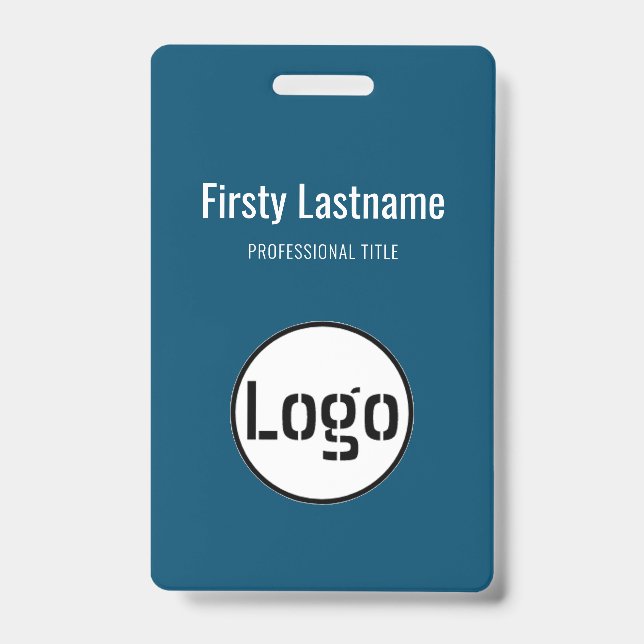 Company Logo with First and Last Names Bar Code Ba ID Badge (Front)