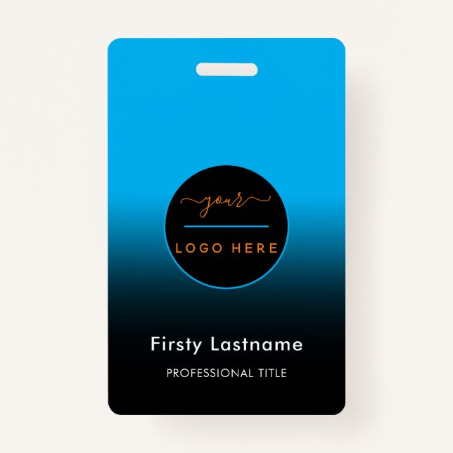 Company Logo with First and Last Names Bar Code Ba ID Badge (Front)