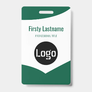 Company Logo with First and Last Names Bar Code ID Badge