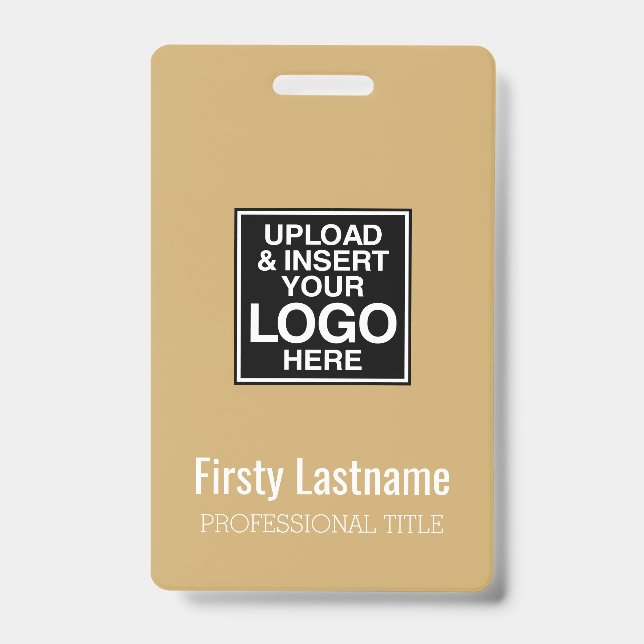 Company Logo with First and Last Names Bar Code ID Badge (Front)