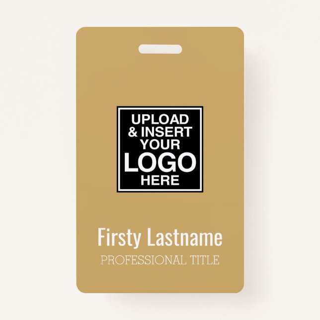 Company Logo with First and Last Names Bar Code ID Badge (Front)