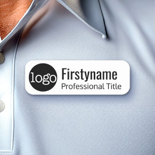 Company Logo with First Name Professional Title Tag
