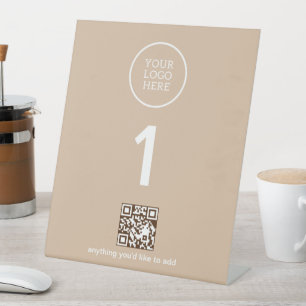 Company Logo with QR Code Pedestal Sign