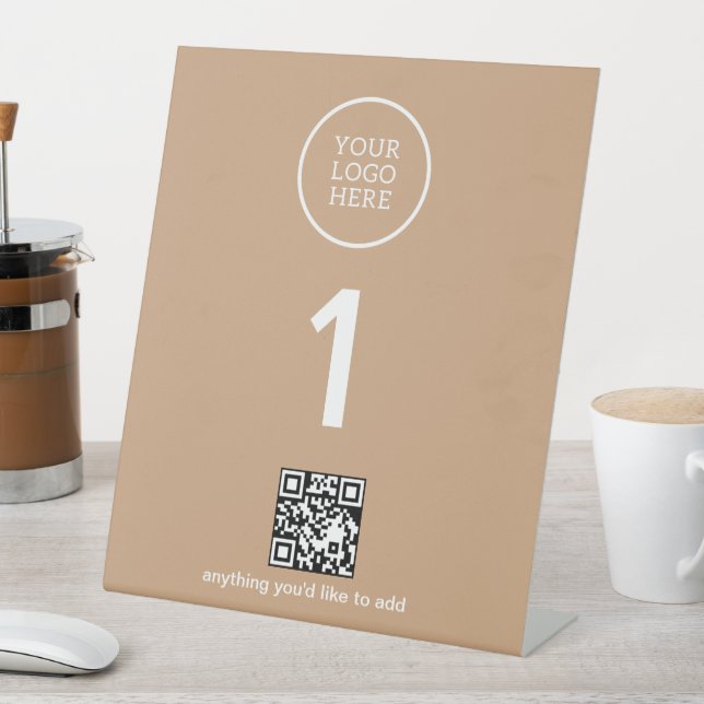 Company Logo with QR Code Pedestal Sign (In SItu)