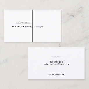 Company manager elegant & modern b/w business card