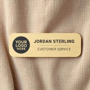 Company Modern Logo Corporate Professional Gold Name Tag