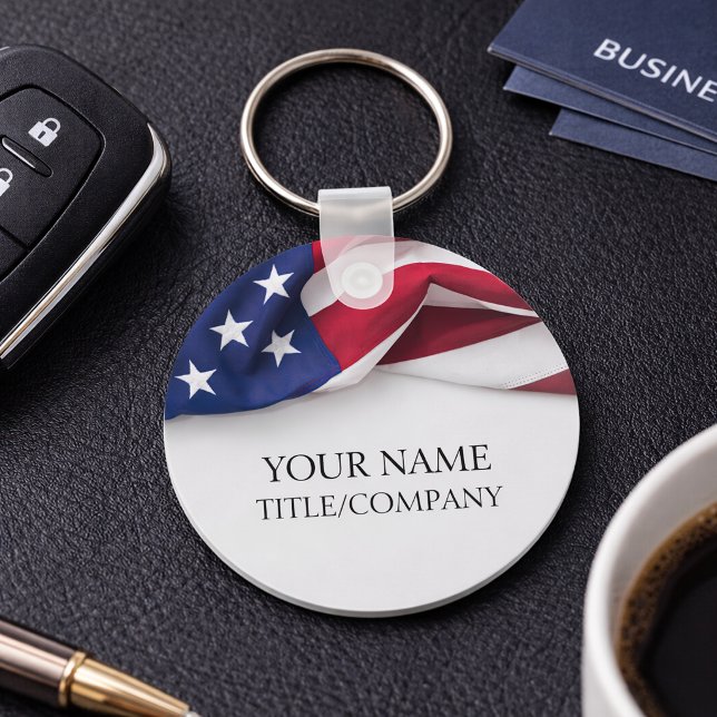 Company Name American Flag Business  Key Ring (Creator Uploaded)