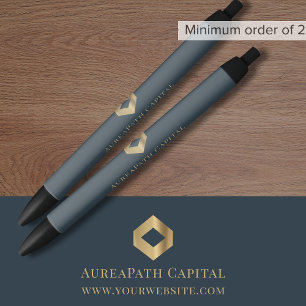Company Name Custom Logo Promotional Black Ink Pen