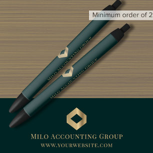 Company Name Custom Logo Promotional Black Ink Pen