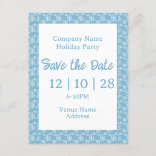 Company Name Holiday Party Save The Date Snowflake Invitation Postcard