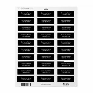 Company Name Phone Number Black Product Label