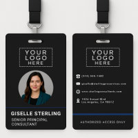 Company Name Tag Custom Photo ID Logo