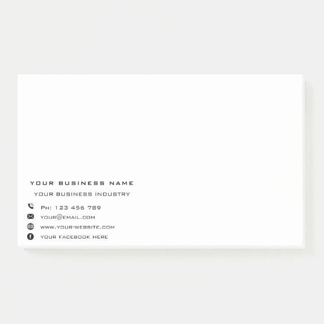 Company Name Text Business Post-it® Notes Template (Front)
