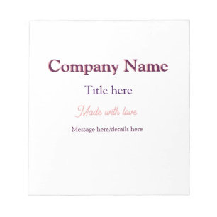 company name title details custom business food re notepad
