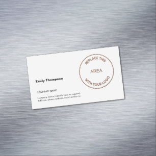Company Name Your Logo White Magnetic Business Card