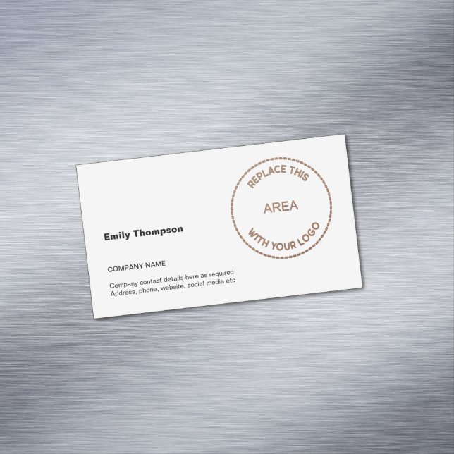 Company Name Your Logo White Magnetic Business Card (In Situ)