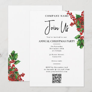 Company Office Corporate Annual Christmas Party Invitation