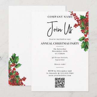 Company Office Corporate Annual Christmas Party Invitation