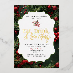 Company Office Holiday Party Real Foil Invitation