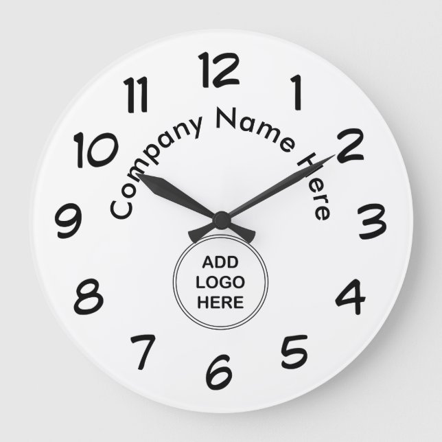 Company Office Logo Template Large Clock (Front)