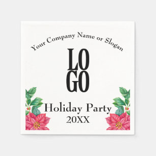Company or Business Custom Logo Holiday Party Napkin