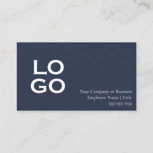 Company or Business Custom Logo Navy Blue Card