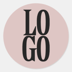 Company or Business Custom Logo on Dusty Pink Classic Round Sticker