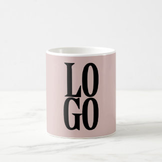 Company or Business Custom Logo on Dusty Pink Coffee Mug