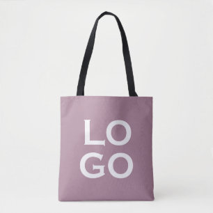 Company or Business Custom Logo on Dusty Pink Tote Bag