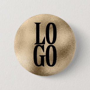 Company or Business Custom  Logo on Gold 6 Cm Round Badge