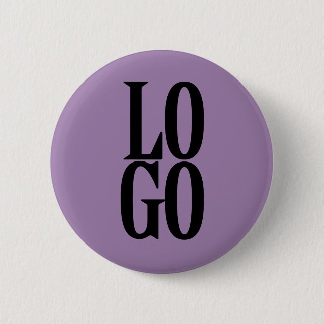 Company or Business Custom Logo on Lavender Purple 6 Cm Round Badge (Front)