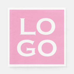 Company or Business Custom Logo on Pink Napkin