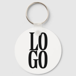Company or Business Custom Logo on White Key Ring