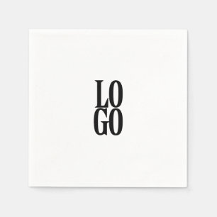 Company or Business Custom Logo on White Napkin