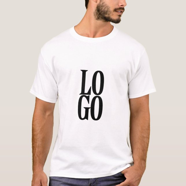 Company or Business Custom  Logo on White T-Shirt (Front)