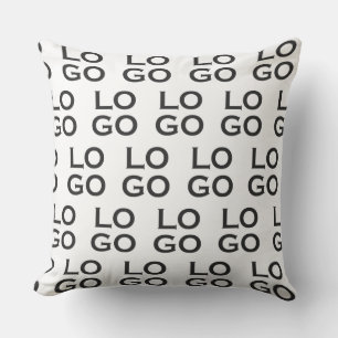Company or Business Custom Logo Tiled on White Cushion