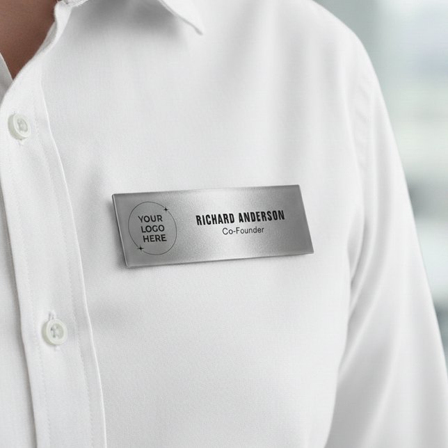 Company Owners Name Tag | Modern Silver Texture (Creator Uploaded)