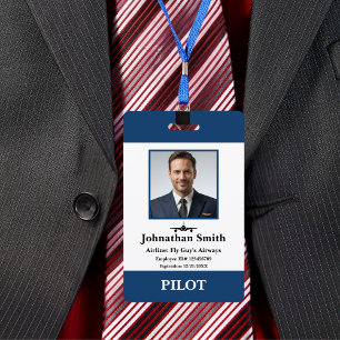 Company Photo Airline Pilot Security ID Aviation B Badge