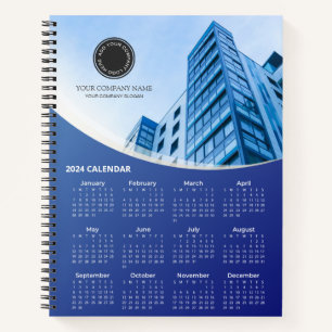 Company Photo and Logo 2024 Calendar Notebook