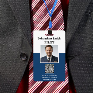 Company Photo ID Airline Pilot Security ID QR Code ID Badge