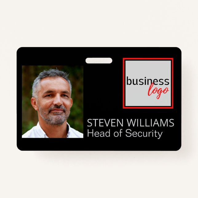 COMPANY PHOTO IDENTIFICATION BUSINESS LOGO CUSTOM ID BADGE (Front)