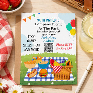 Company Picnic Summer QR code Template Invite
