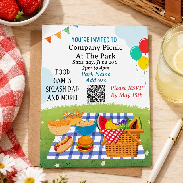 Company Picnic Summer QR code Template Invite (Creator Uploaded)